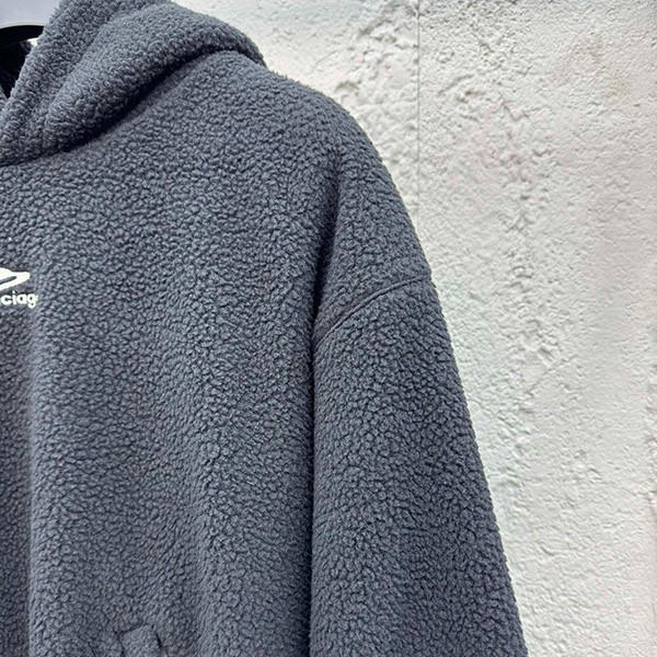 バレンシアガ ロゴ パーカー 偽物 hooded fleece jacket with hood Black 810113TQQ02